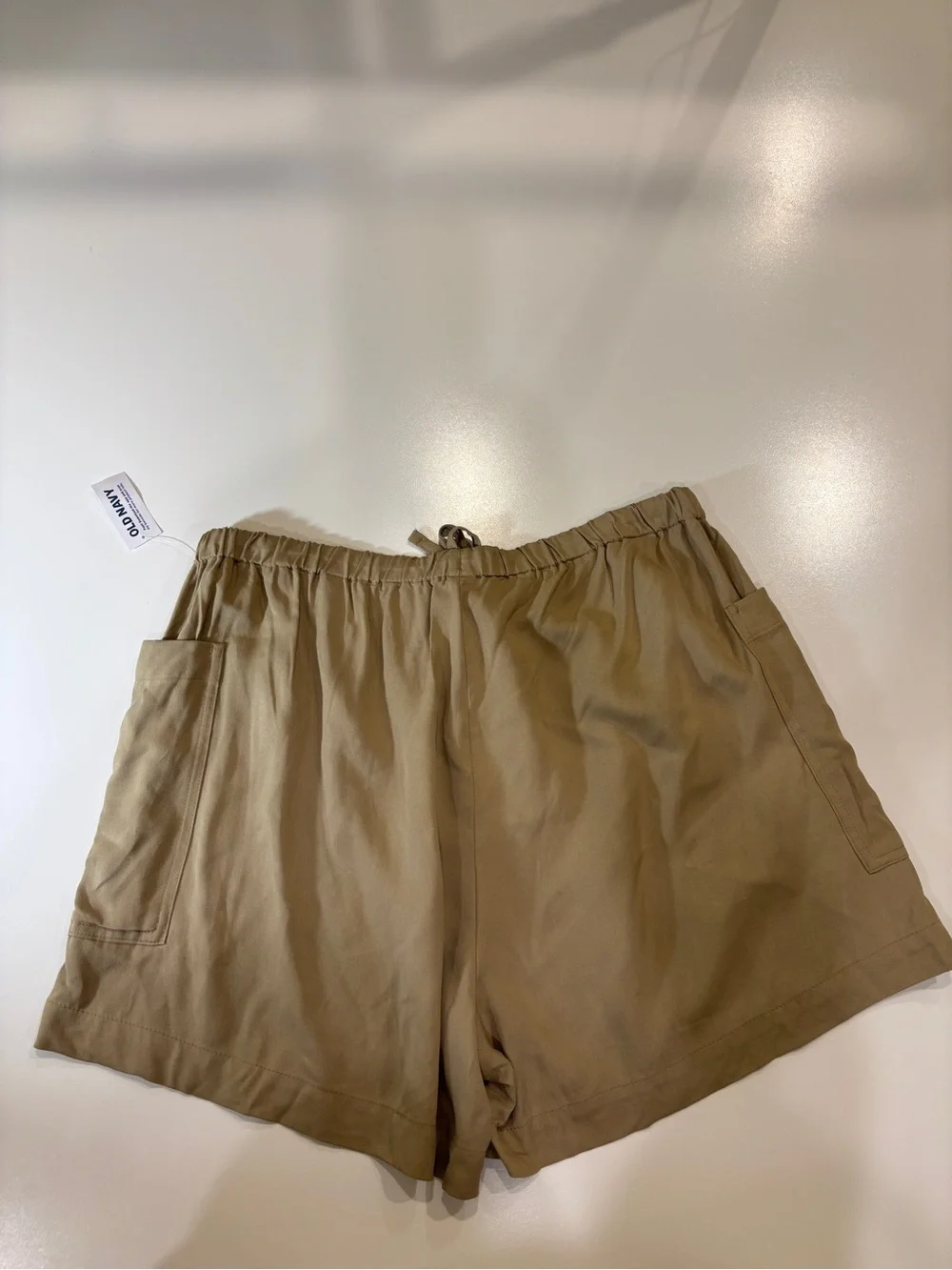Old‎ Navy NWT Women's Tan Drawstring Cargo Shorts Pull On High Waist Sz L casual